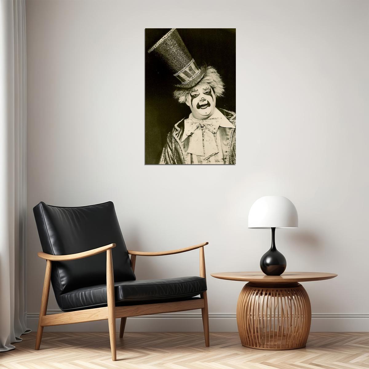 Weird Scary Clown Black And White Picture Poster Wall Art Print Home Wall Decor - xonomax