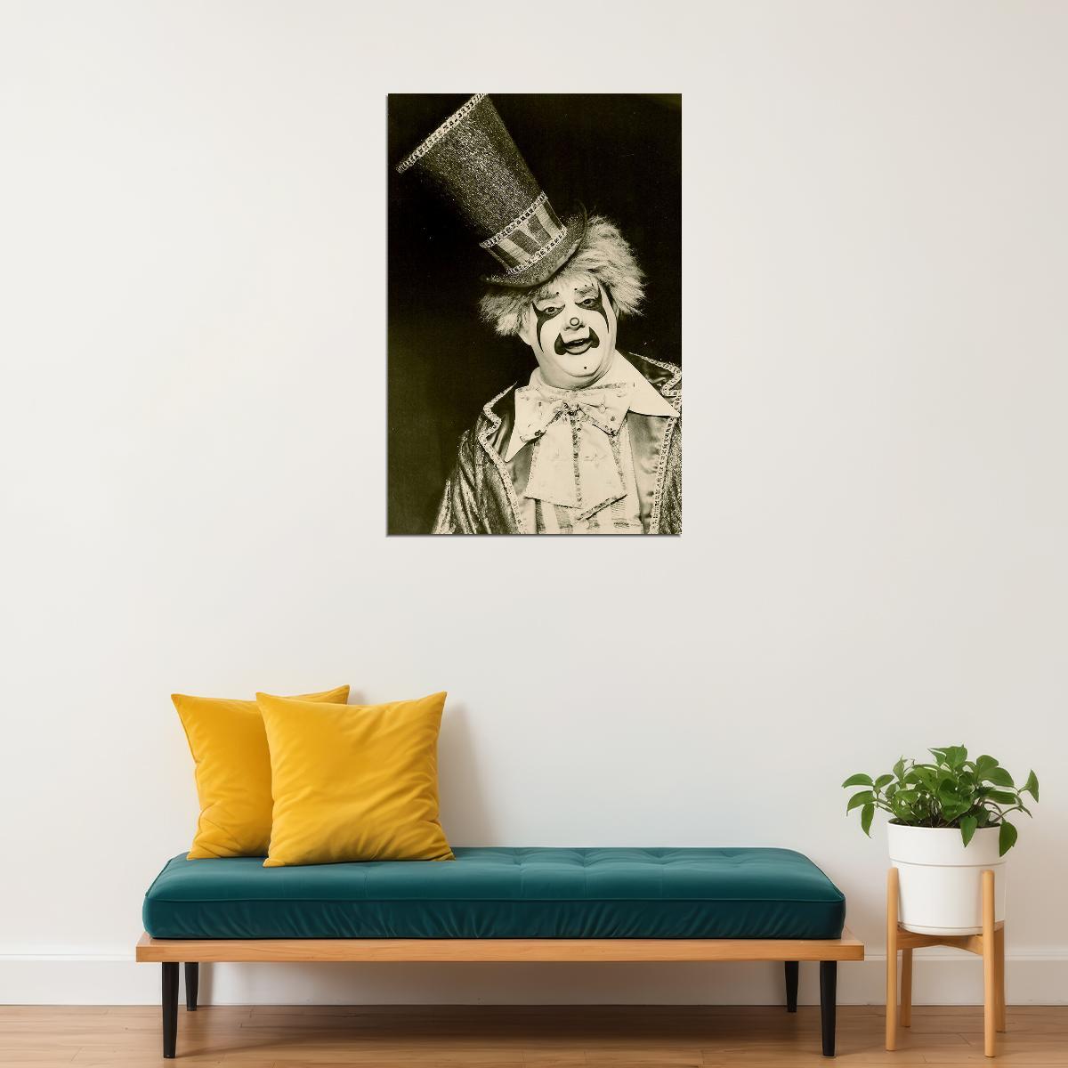 Weird Scary Clown Black And White Picture Poster Wall Art Print Home Wall Decor - xonomax