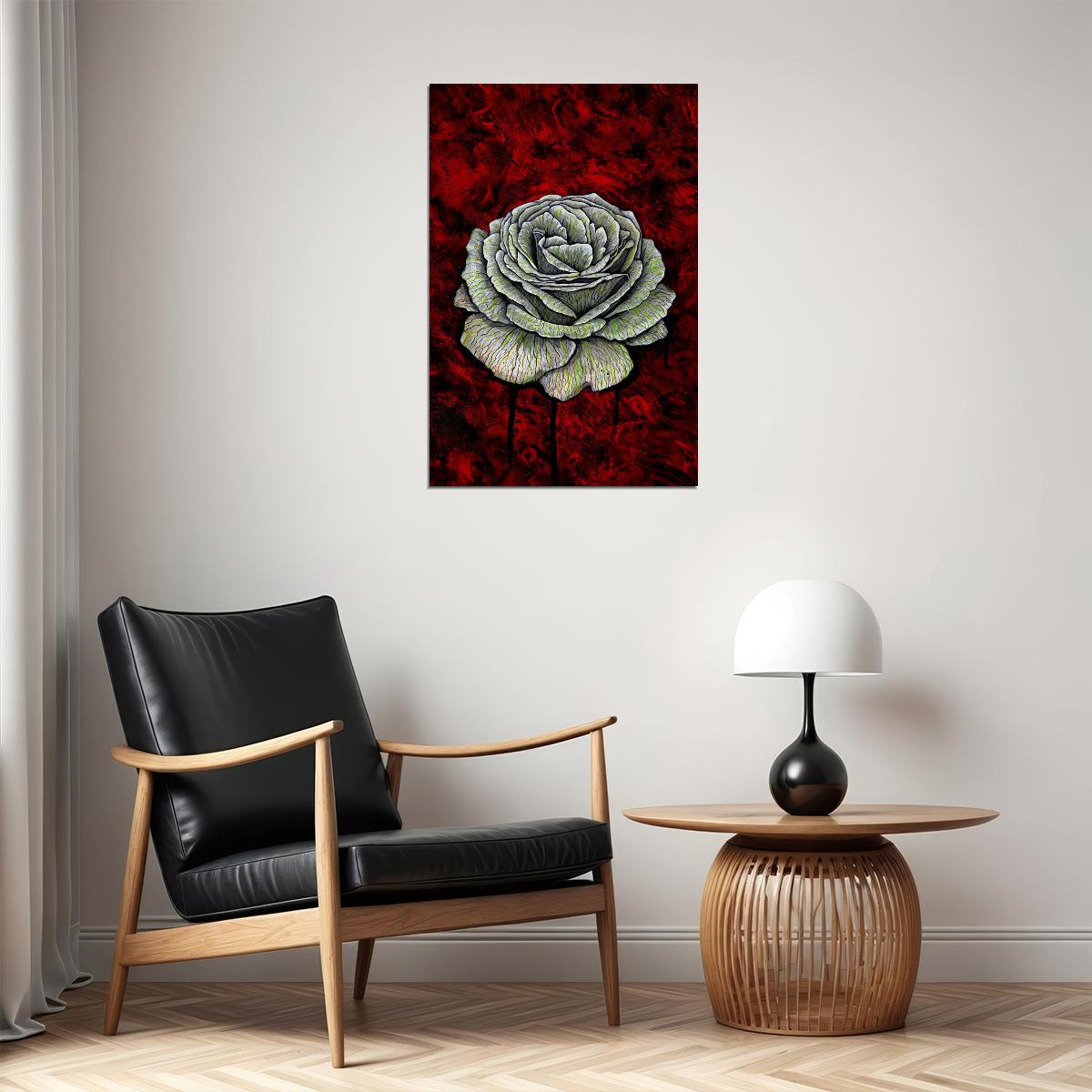 Rose Colorful Flowering Plant Drawing Picture Poster Wall Art Print Home Wall Decor