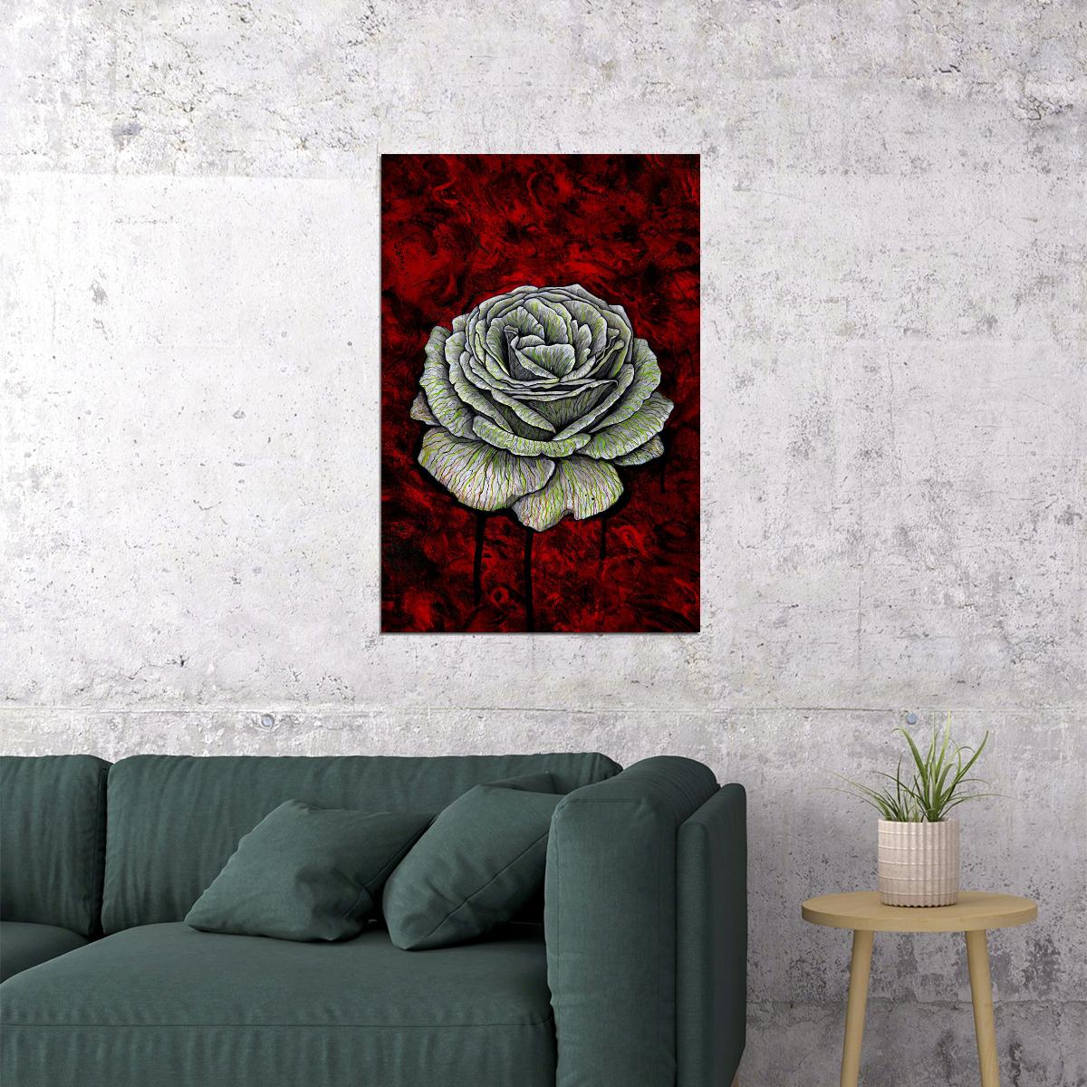 Rose Colorful Flowering Plant Drawing Picture Poster Wall Art Print Home Wall Decor