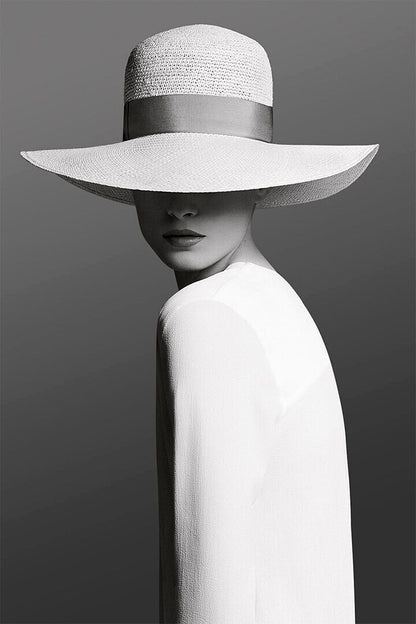 Woman In A White Hat Fashion Mystery Poster Wall Art Print Home Wall Decor - xonomax