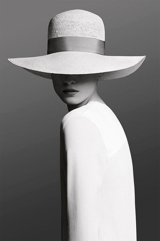Woman In A White Hat Fashion Mystery Poster Wall Art Print Home Wall Decor - xonomax