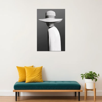 Woman In A White Hat Fashion Mystery Poster Wall Art Print Home Wall Decor - xonomax