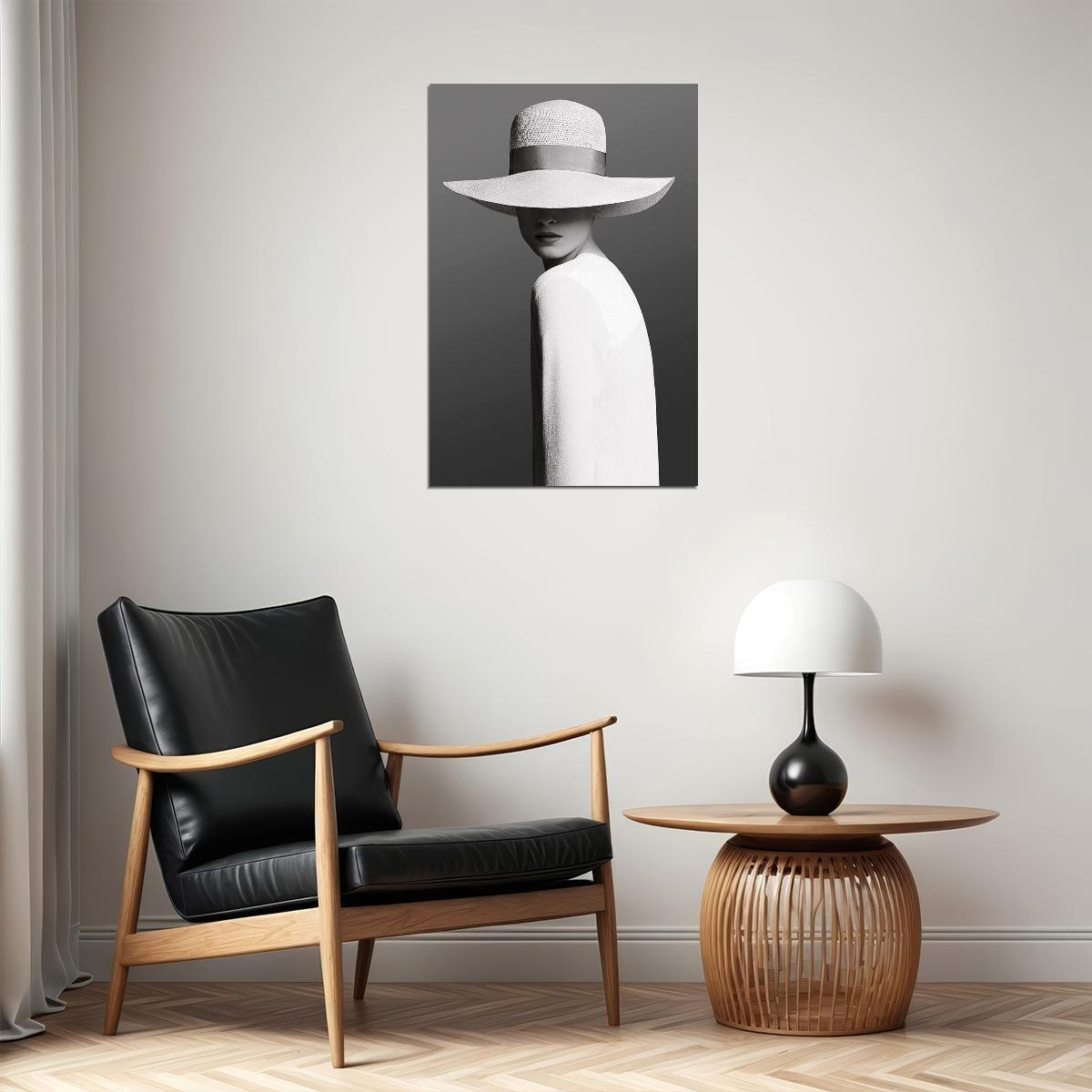 Woman In A White Hat Fashion Mystery Poster Wall Art Print Home Wall Decor - xonomax