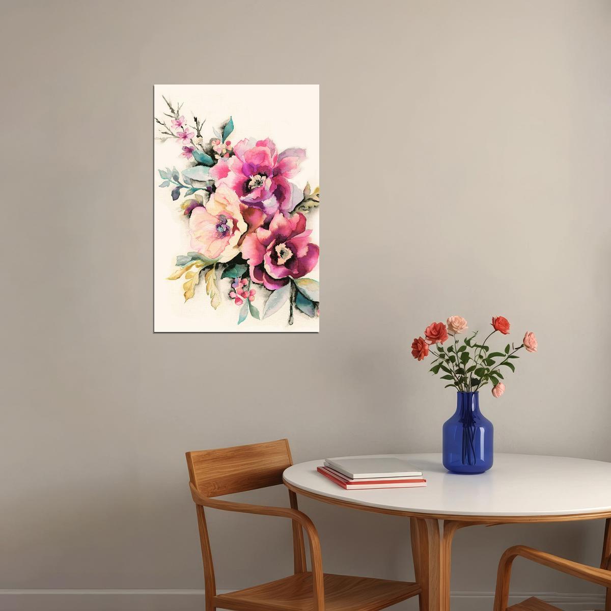 Colorful Spring Flowers Bright Poster Wall Art Print Home Wall Decor - xonomax
