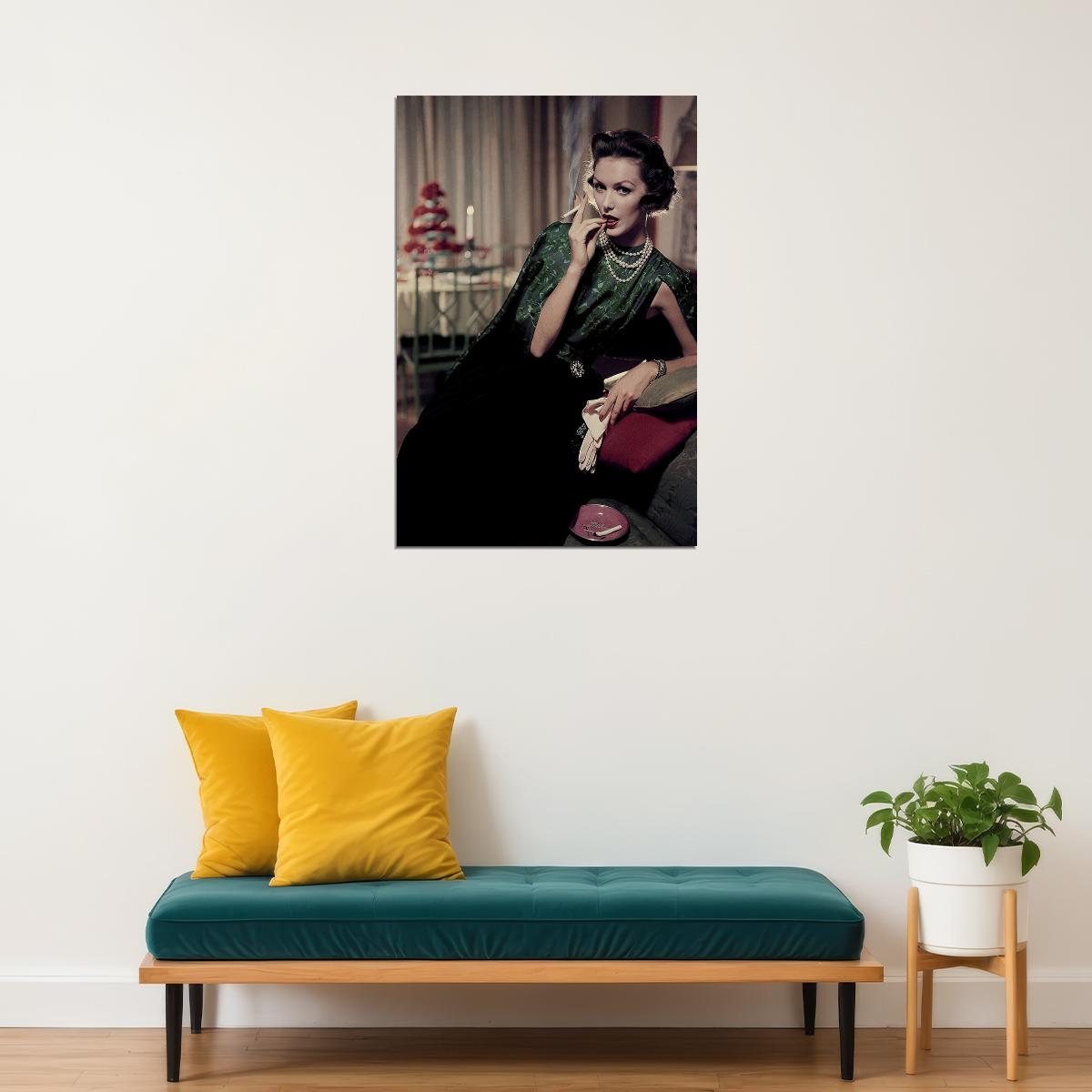 Model Sitting And Smoking Poster Wall Art Print Home Wall Decor - xonomax