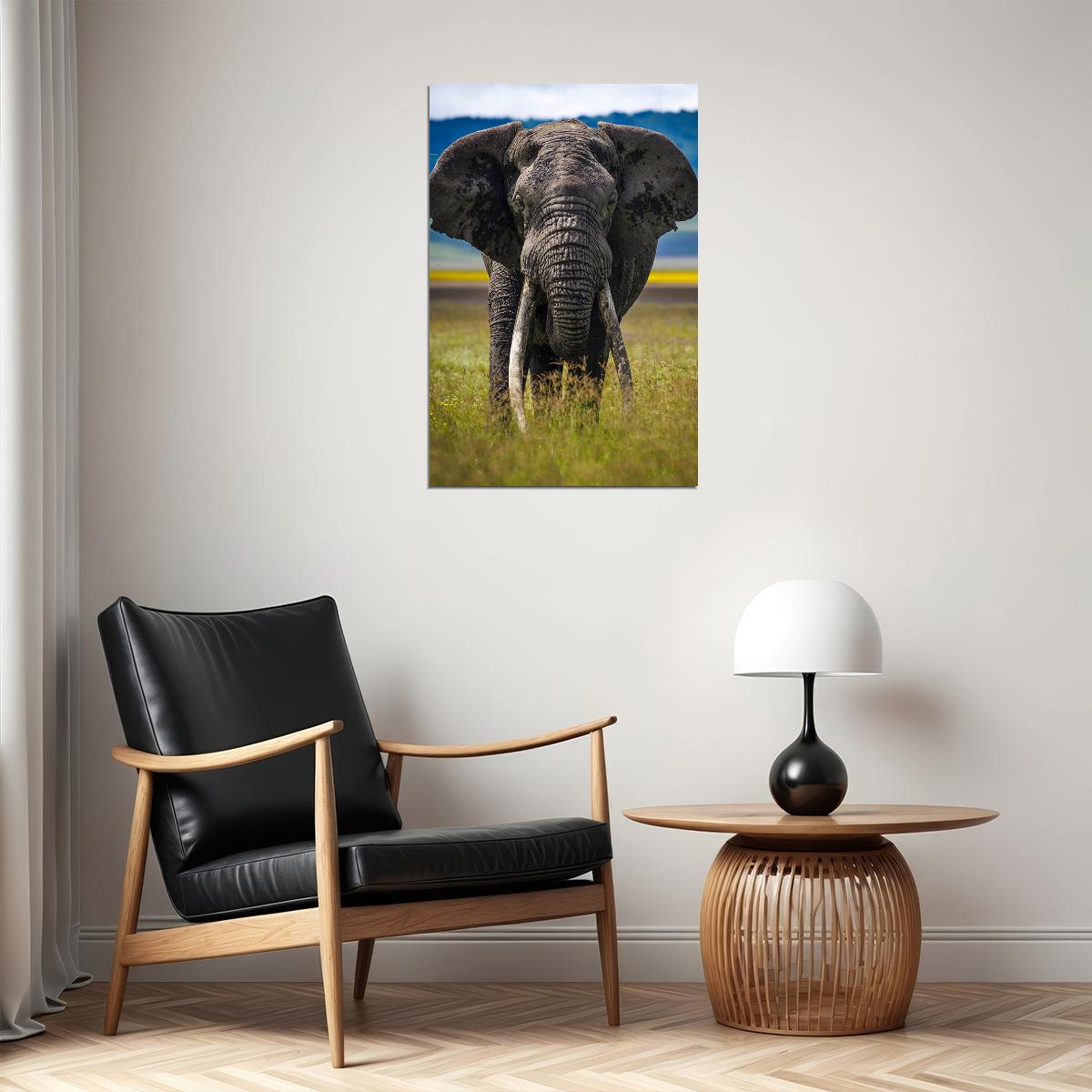 Elephant Approaching Animals Poster Wall Art Print Home Wall Decor - xonomax