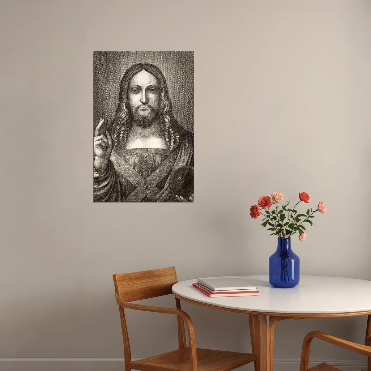 Jesus Christ Leonardo Da Vinc Old Masters Poster Wall Art Print Home Wall Decor - xonomax