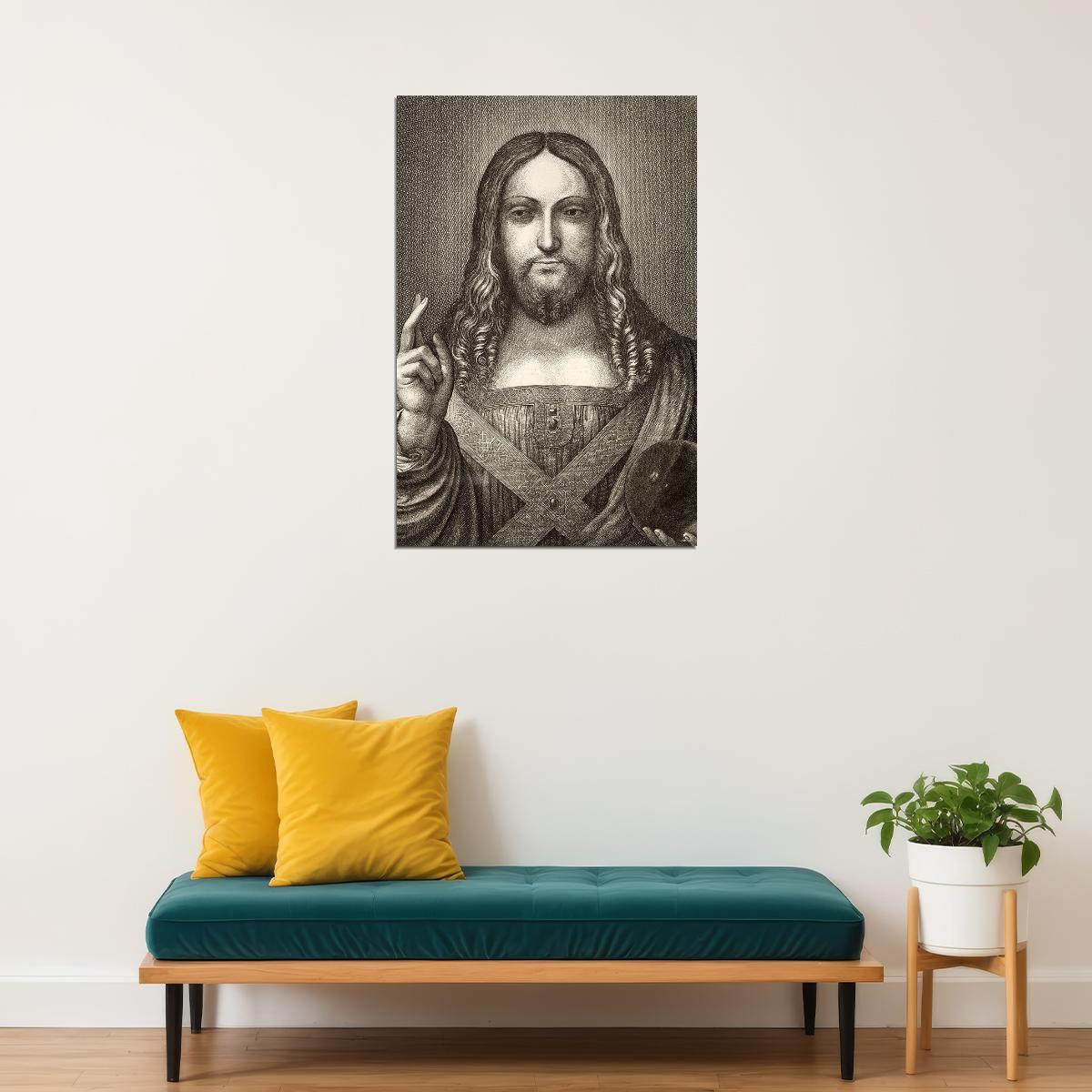 Jesus Christ Leonardo Da Vinc Old Masters Poster Wall Art Print Home Wall Decor - xonomax