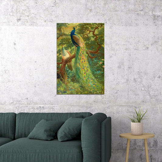 Peacocks Colorful Feathered Bird Poster Wall Art Print Home Wall Decor - xonomax