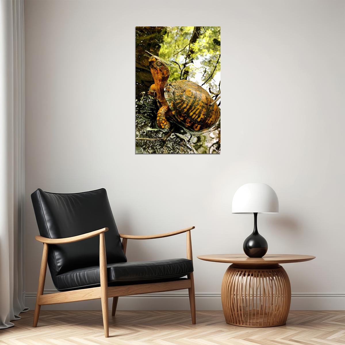 Turtle In Water Reptile Animal Poster Wall Art Print Home Wall Decor