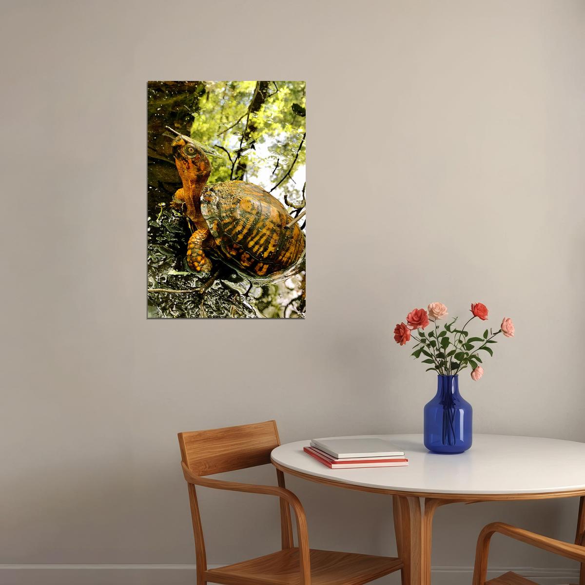 Turtle In Water Reptile Animal Poster Wall Art Print Home Wall Decor
