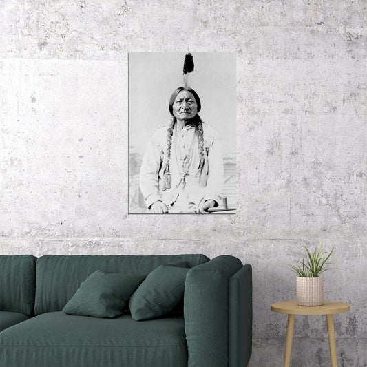 Pony Sioux Indian Warrior Black White Vintage Poster Wall Art Print Home Wall Decor - xonomax