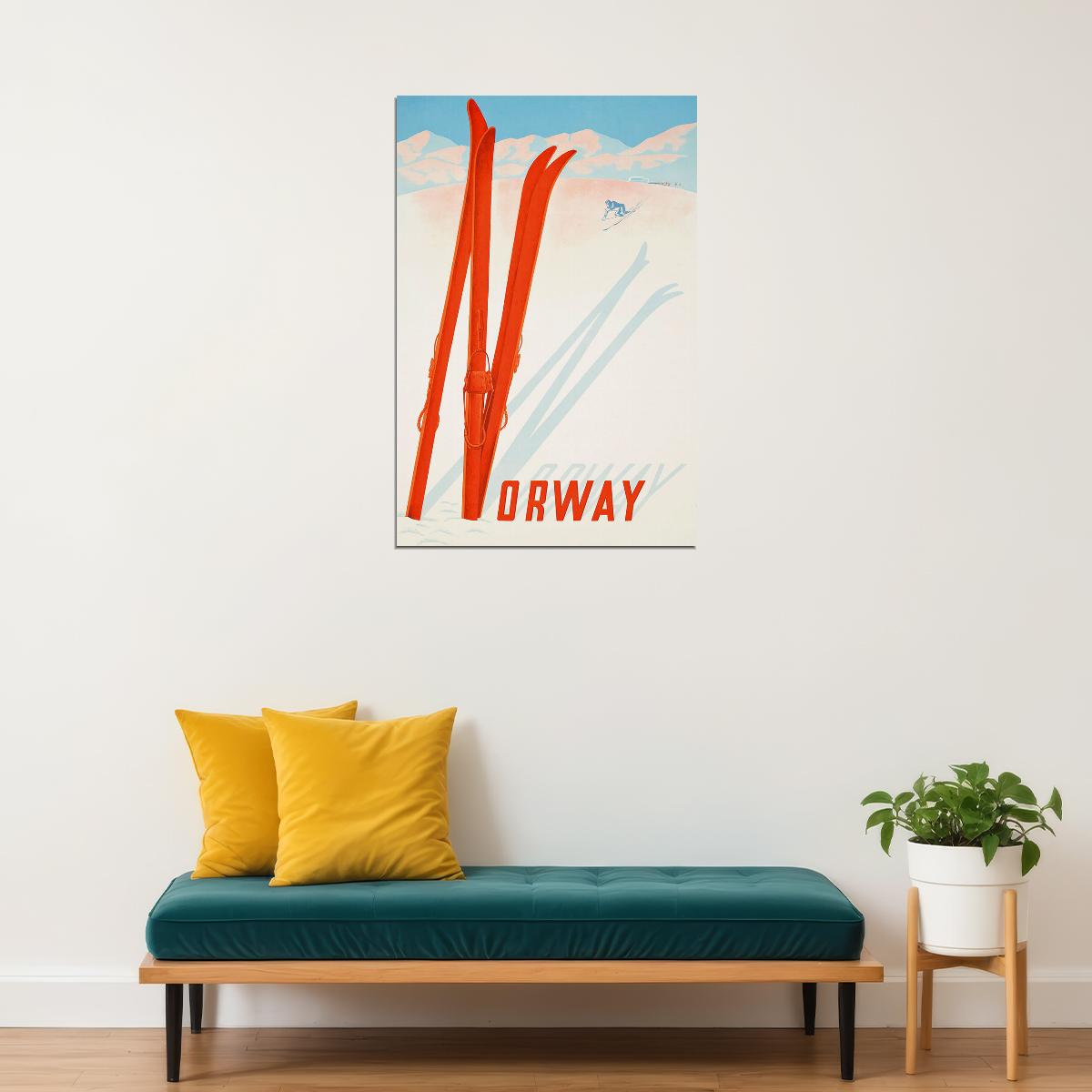 Norway Skiing Travel County Landscape Poster Wall Art Print Home Wall Decor - xonomax