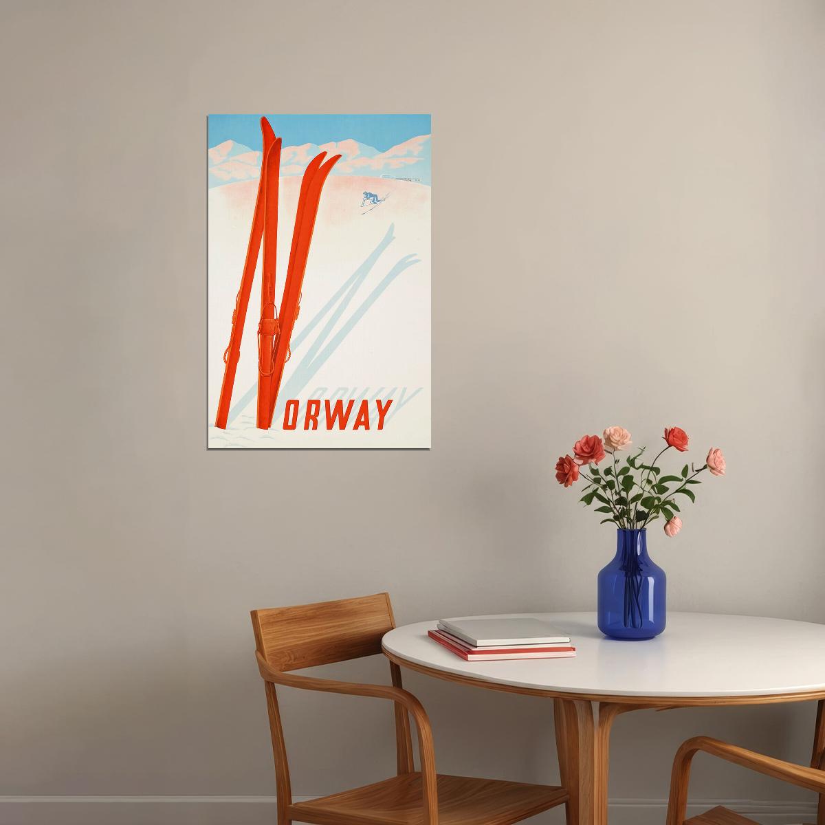 Norway Skiing Travel County Landscape Poster Wall Art Print Home Wall Decor - xonomax