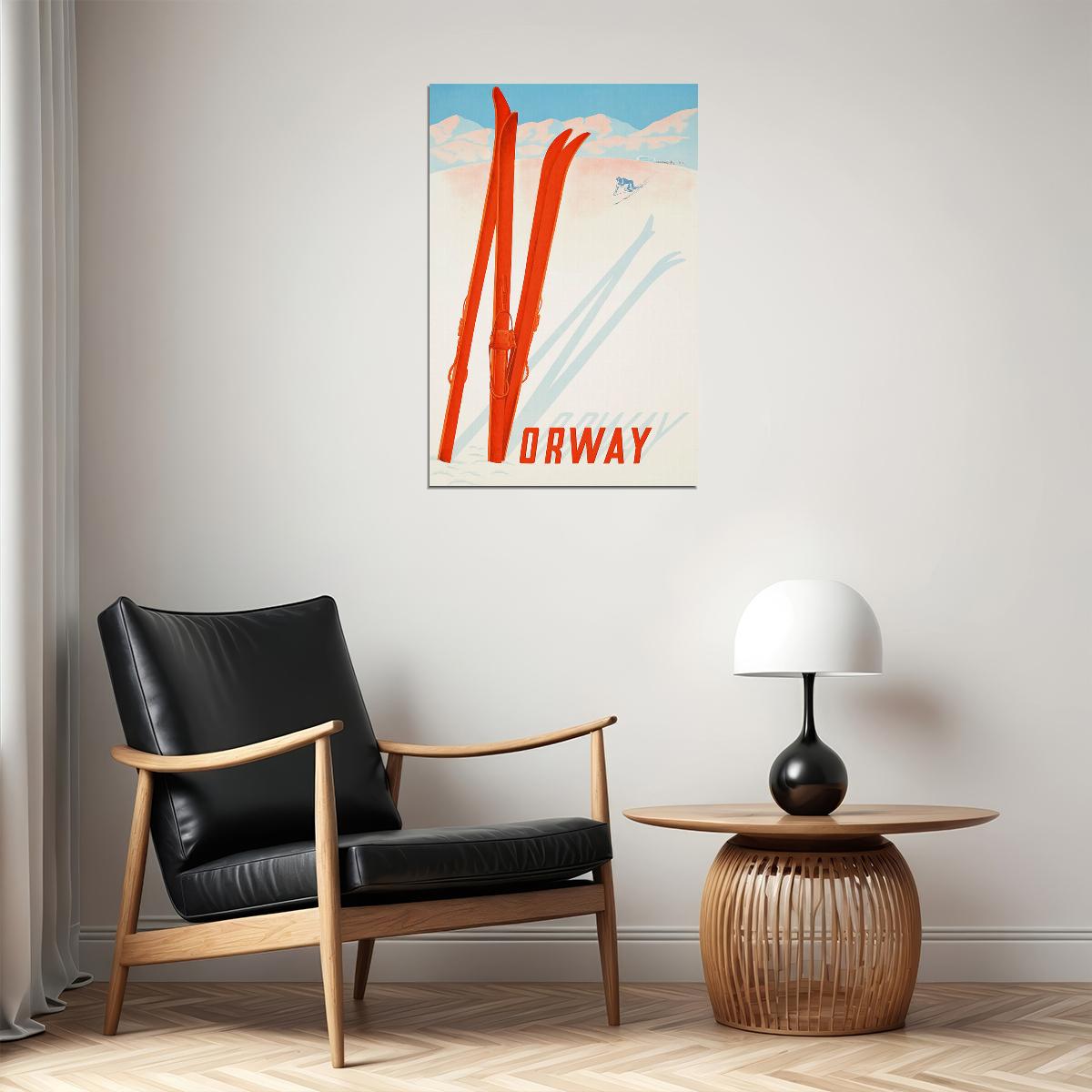 Norway Skiing Travel County Landscape Poster Wall Art Print Home Wall Decor - xonomax