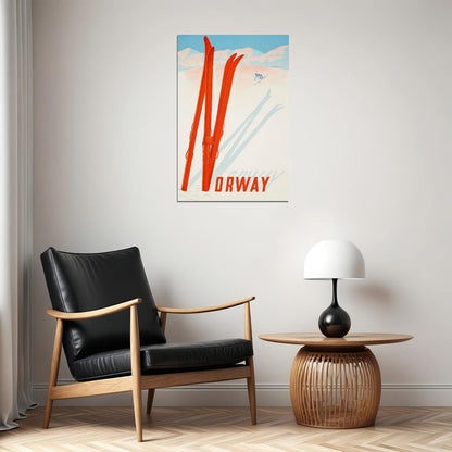 Norway Skiing Travel County Landscape Poster Wall Art Print Home Wall Decor - xonomax