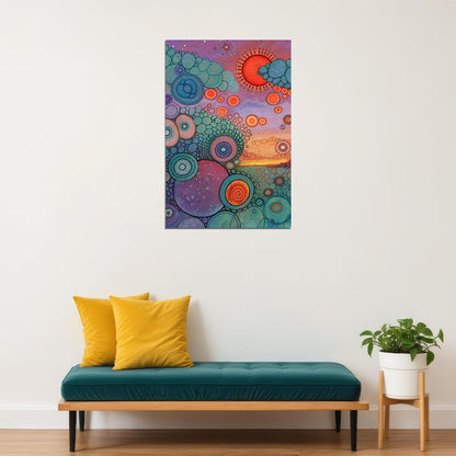 Wild Colors Abstract Angles And One Circle Poster Wall Art Print Home Wall Decor - xonomax