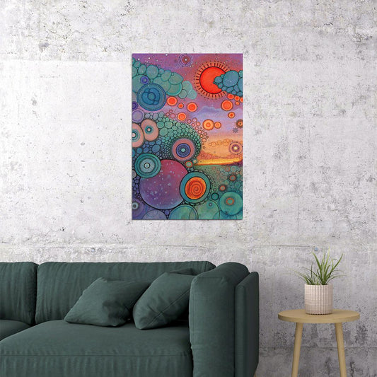 Wild Colors Abstract Angles And One Circle Poster Wall Art Print Home Wall Decor - xonomax