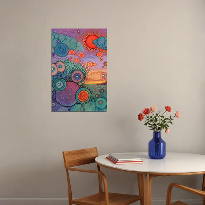 Wild Colors Abstract Angles And One Circle Poster Wall Art Print Home Wall Decor - xonomax