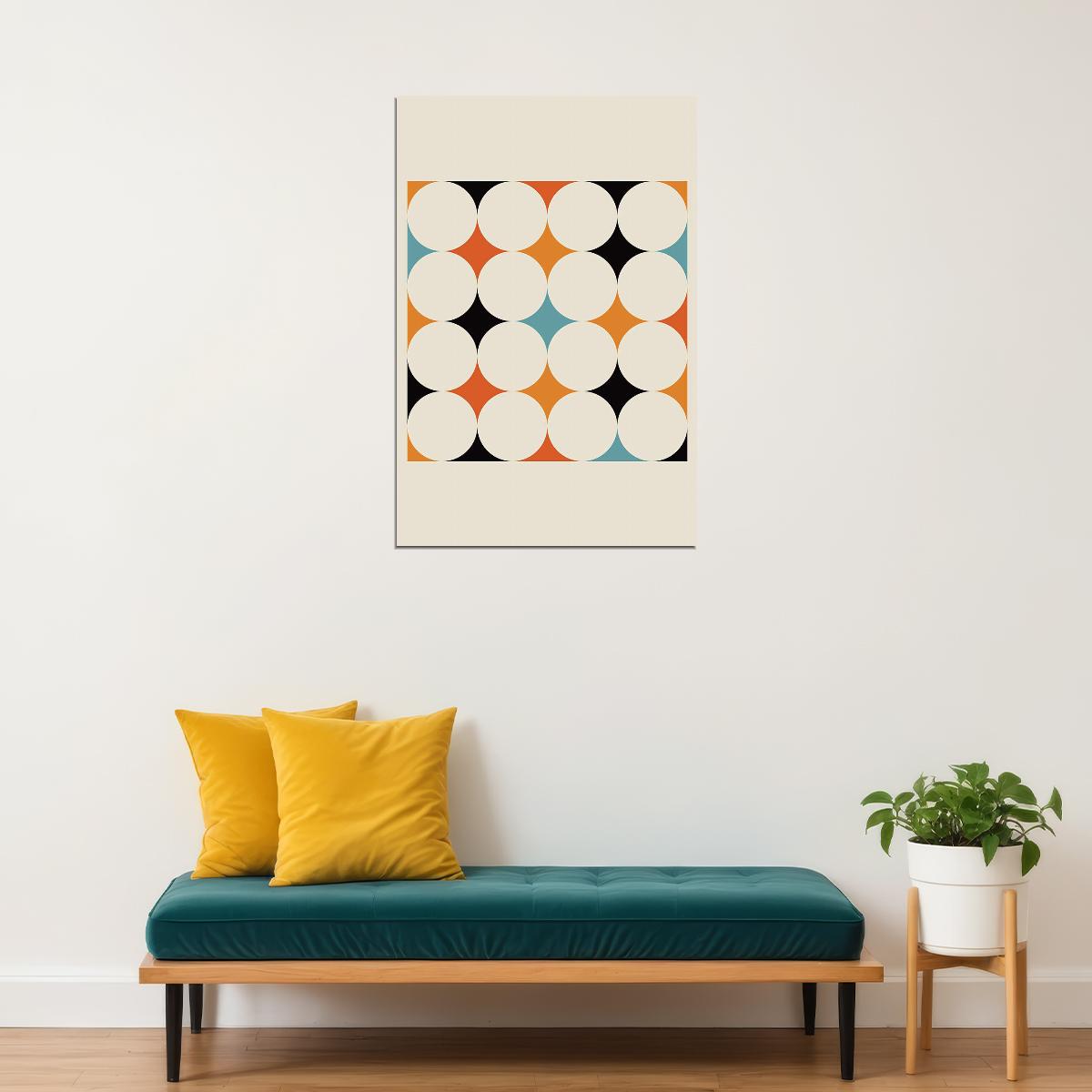 Wild Colors Abstract Angles And One Circle Poster Wall Art Print Home Wall Decor - xonomax