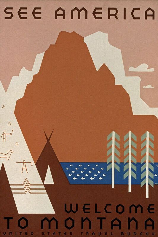 Montana State Travel See America Landscape Poster Wall Art Print Home Wall Decor - xonomax