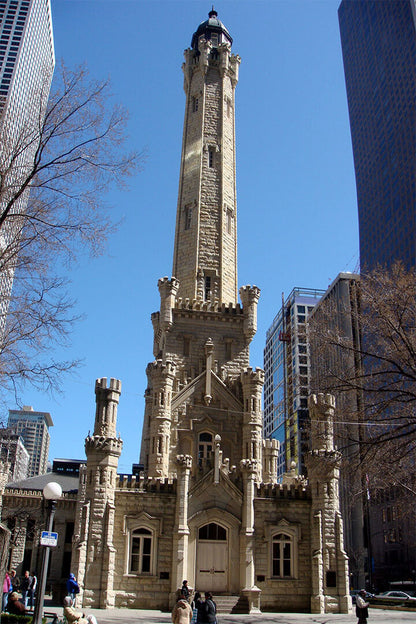 Chicago Water Tower Historical Building Poster Wall Art Print Home Wall Decor - xonomax
