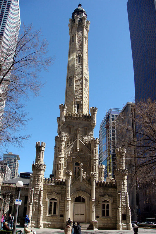 Chicago Water Tower Historical Building Poster Wall Art Print Home Wall Decor - xonomax