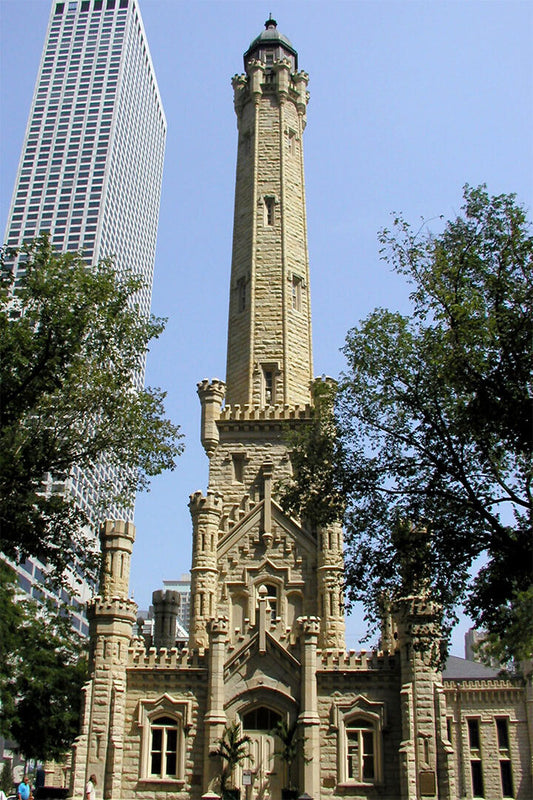 Chicago Water Tower Tourism Office Vintage Poster Wall Art Print Home Wall Decor - xonomax