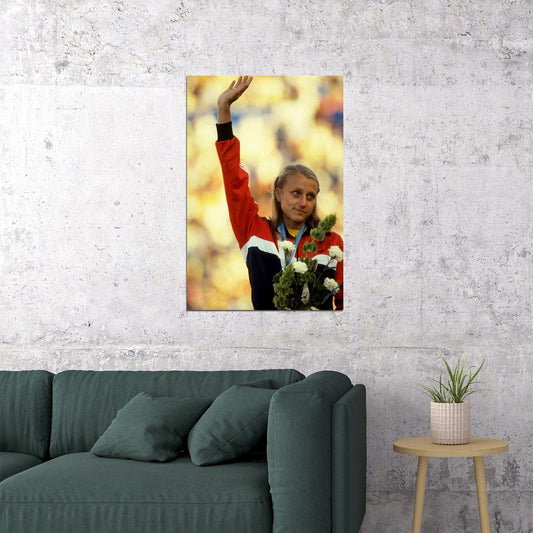 Grete Waitz Woman's New York Marathon Winner Running Runner Poster Wall Art Print Home Wall Decor - xonomax