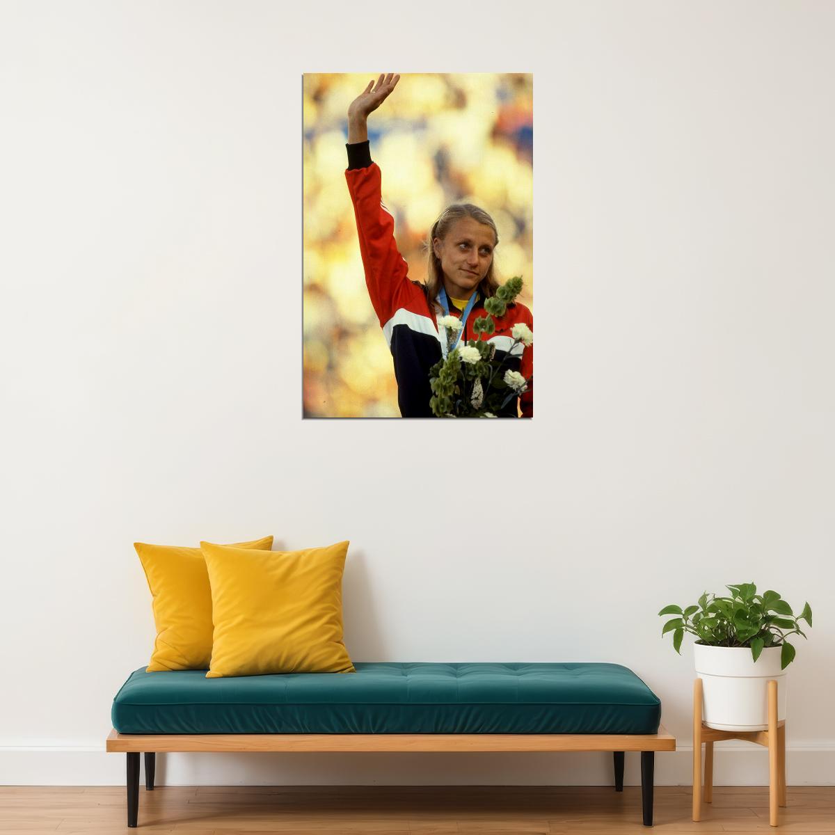 Grete Waitz Woman's New York Marathon Winner Running Runner Poster Wall Art Print Home Wall Decor - xonomax