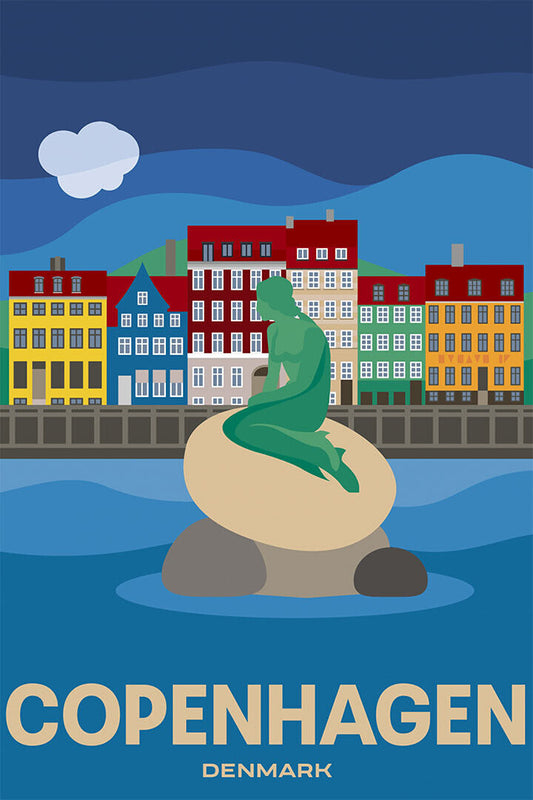 Copenhagen Denmark Adversiting Travel Poster Wall Art Print Home Wall Decor - xonomax