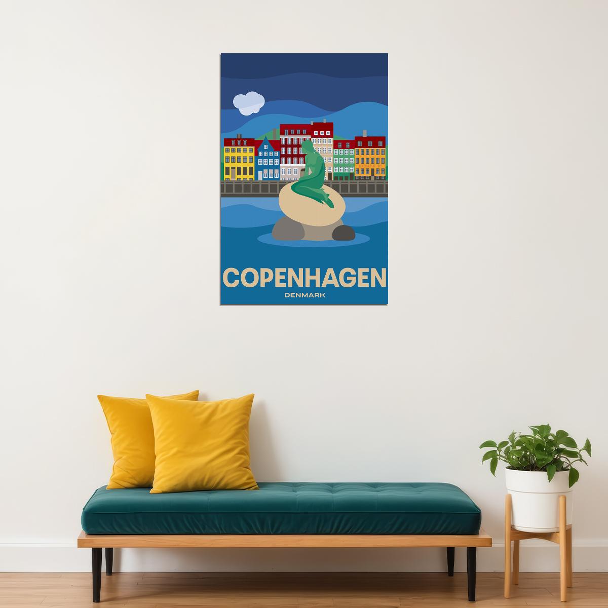 Copenhagen Denmark Adversiting Travel Poster Wall Art Print Home Wall Decor - xonomax