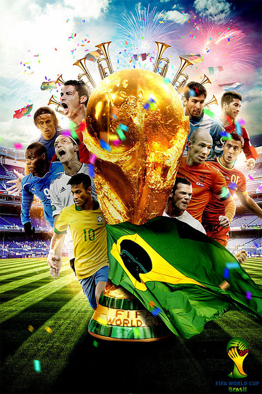 2014 World Cup Soccer Event Brasil Football Poster Wall Art Print Home Wall Decor - xonomax