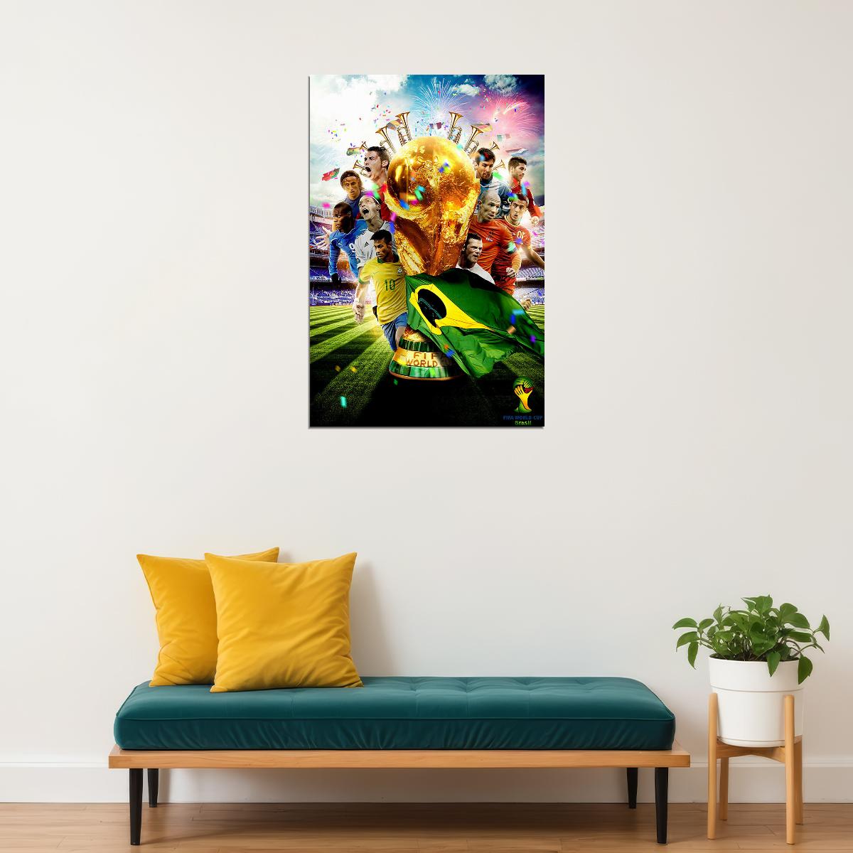 2014 World Cup Soccer Event Brasil Football Poster Wall Art Print Home Wall Decor - xonomax