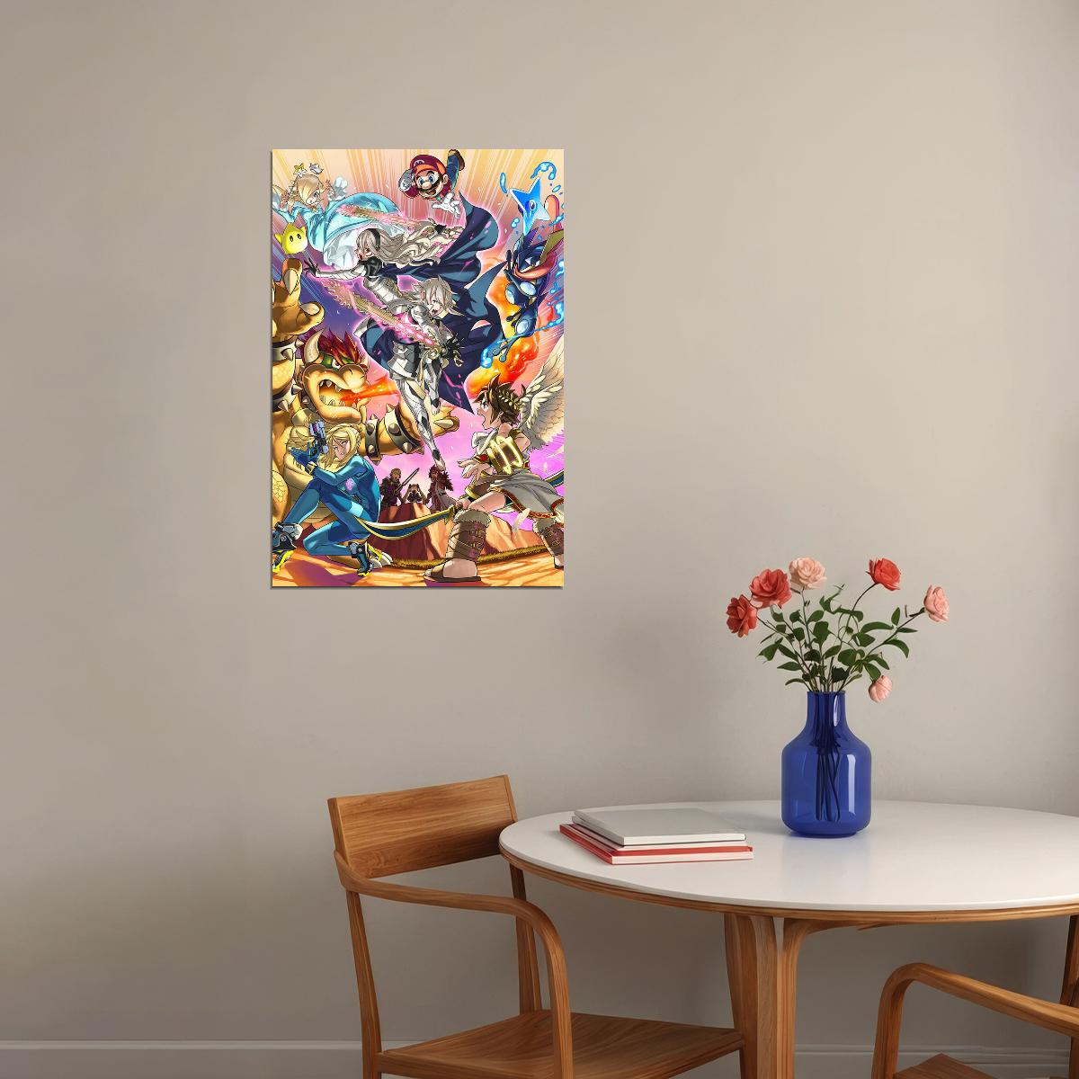 Super Smash Bros Melee Animation Adventure Poster Wall Art Print Home Wall Decor - xonomax