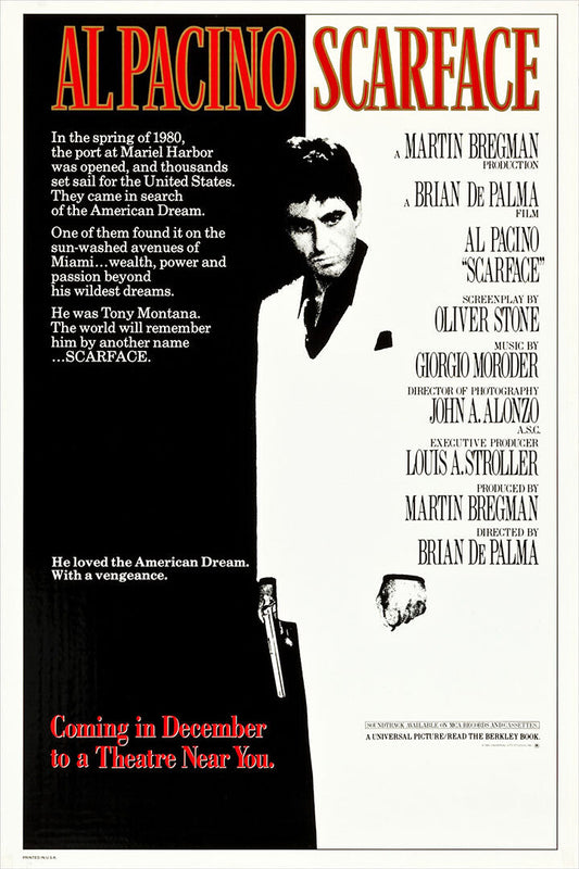 Scarface Movie Drama Crime Al Pacino Bloody Poster Wall Art Print Home Wall Decor