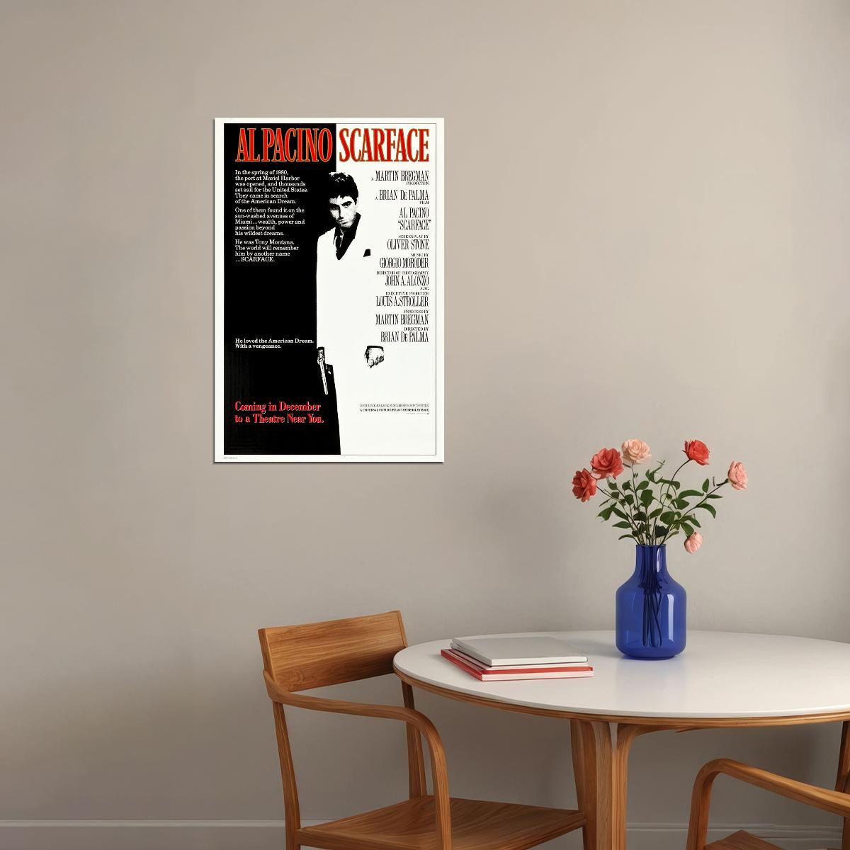 Scarface Movie Drama Crime Al Pacino Bloody Poster Wall Art Print Home Wall Decor