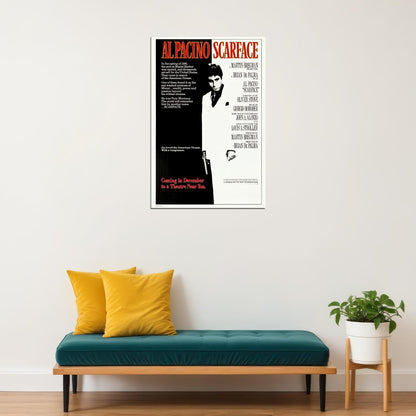 Scarface Movie Drama Crime Al Pacino Bloody Poster Wall Art Print Home Wall Decor