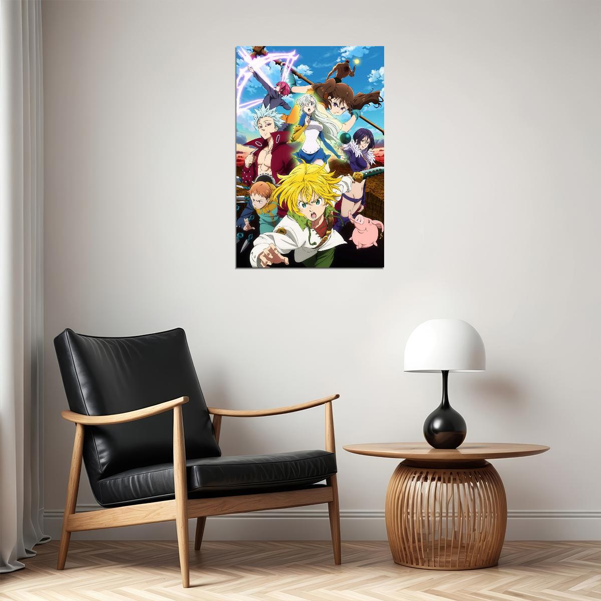 The Seven Deadly Sins Animation Action Poster Wall Art Print Home Wall Decor - xonomax