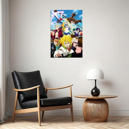 The Seven Deadly Sins Animation Action Poster Wall Art Print Home Wall Decor - xonomax