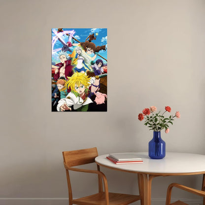 The Seven Deadly Sins Animation Action Poster Wall Art Print Home Wall Decor - xonomax