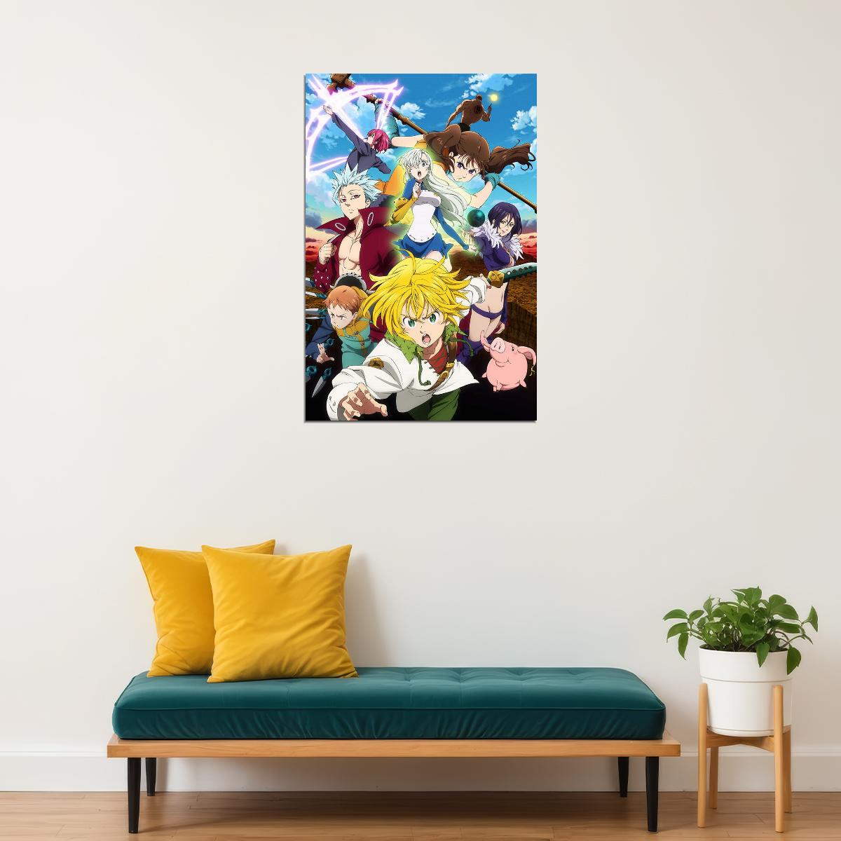The Seven Deadly Sins Animation Action Poster Wall Art Print Home Wall Decor - xonomax