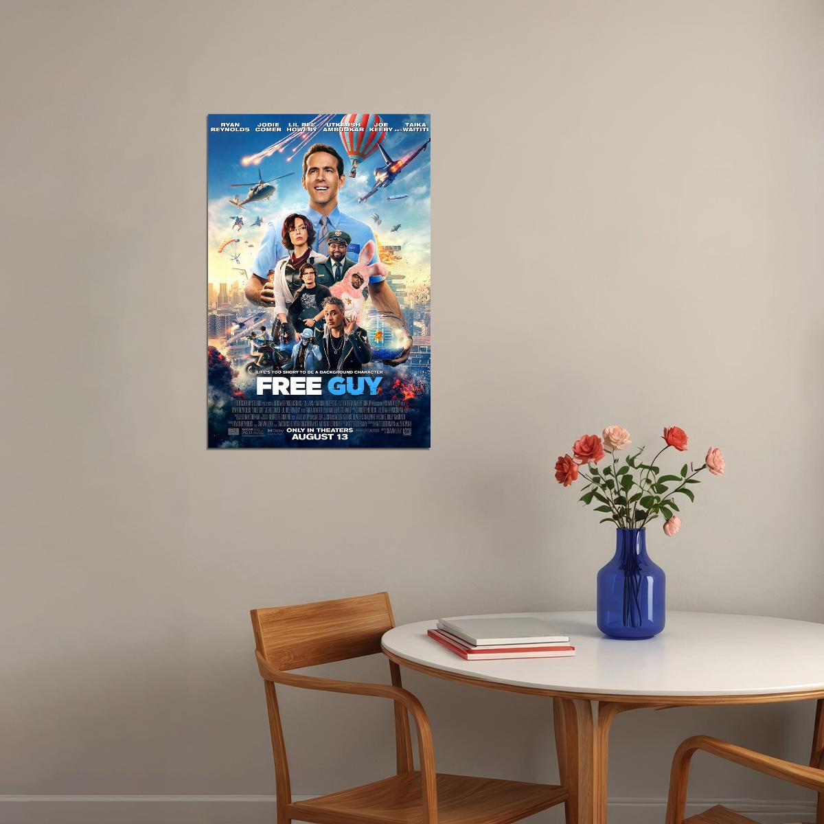 Free Guy Movie Action Comedy Adventure Poster Wall Art Print Home Wall Decor - xonomax