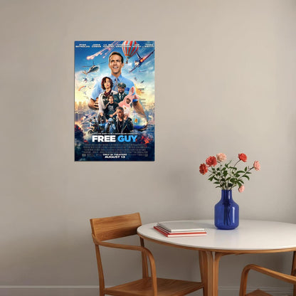 Free Guy Movie Action Comedy Adventure Poster Wall Art Print Home Wall Decor - xonomax