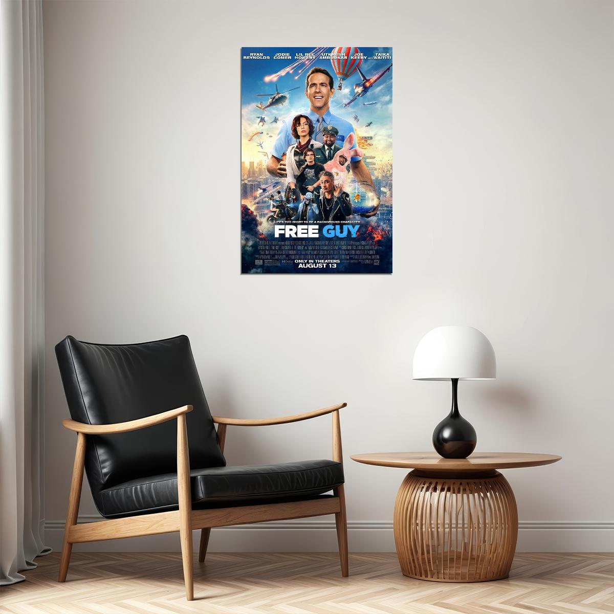 Free Guy Movie Action Comedy Adventure Poster Wall Art Print Home Wall Decor - xonomax