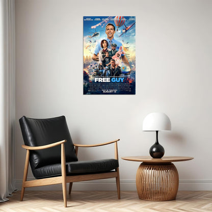 Free Guy Movie Action Comedy Adventure Poster Wall Art Print Home Wall Decor - xonomax