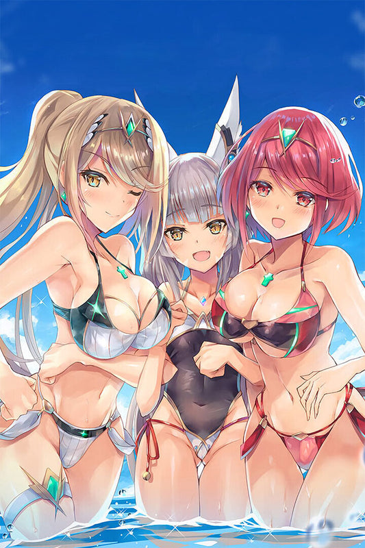 Xenoblade Anime Mythra Nia Pyra Poster Wall Art Print Home Wall Decor - xonomax
