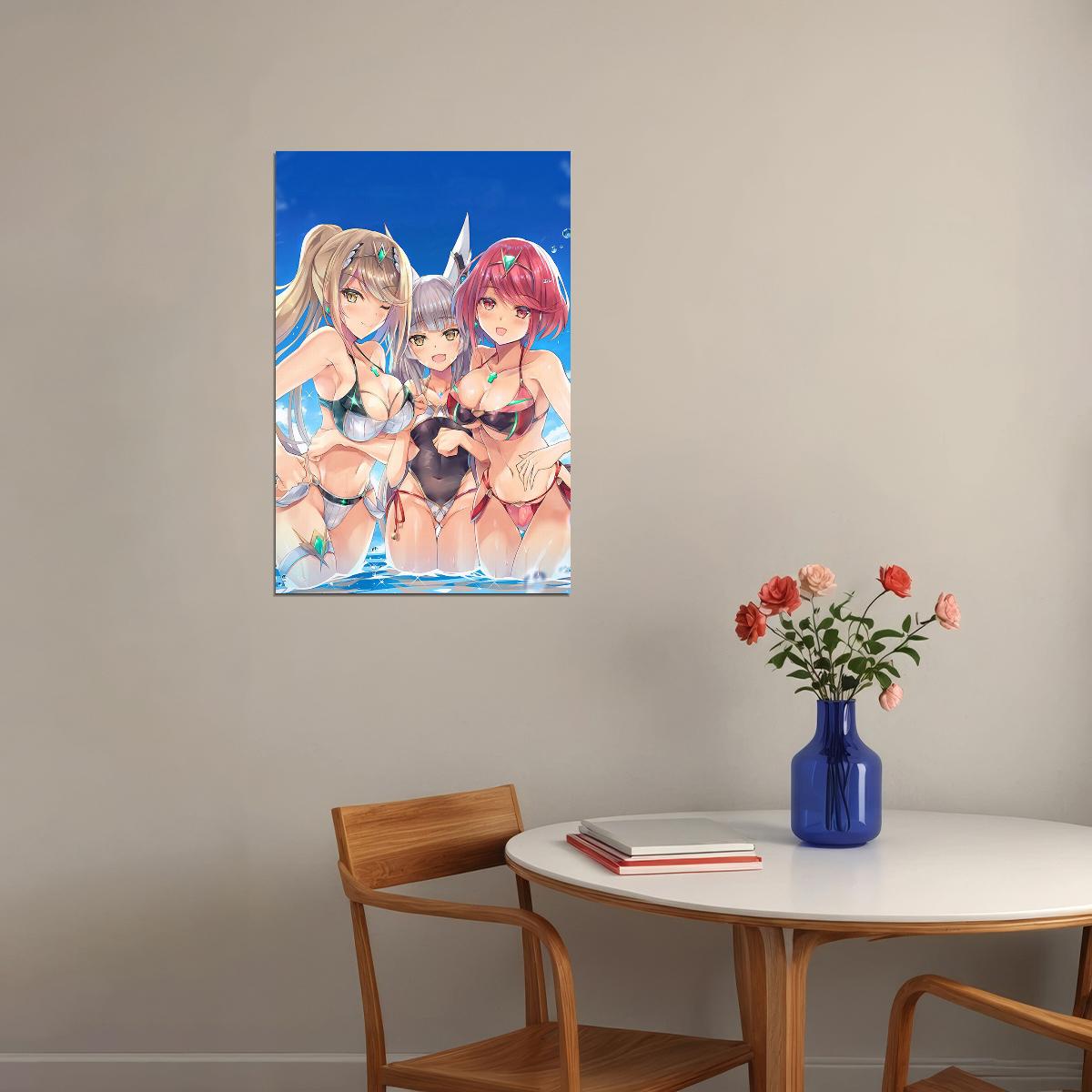 Xenoblade Anime Mythra Nia Pyra Poster Wall Art Print Home Wall Decor - xonomax