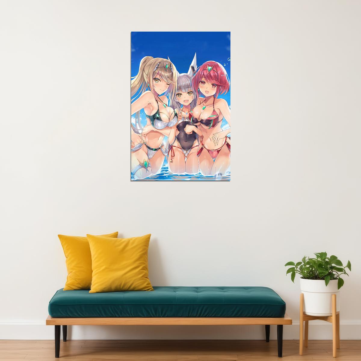 Xenoblade Anime Mythra Nia Pyra Poster Wall Art Print Home Wall Decor - xonomax